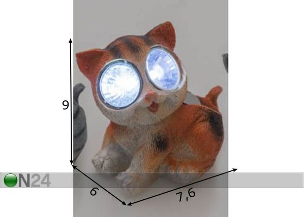 Solar фонарь Tarmo котёнок оранжевый размеры