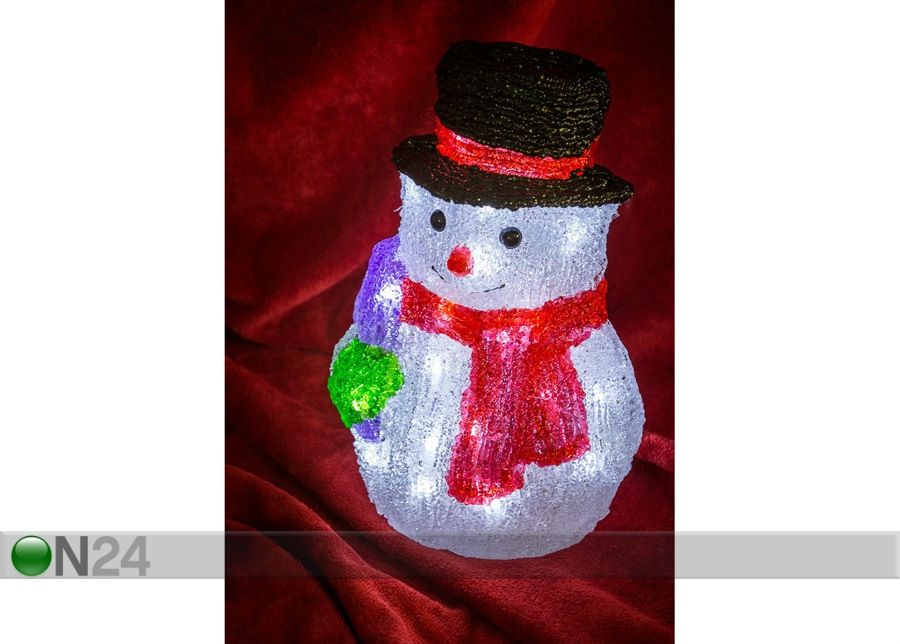 Акриловая декорация Снеговик с LED лампочками увеличить
