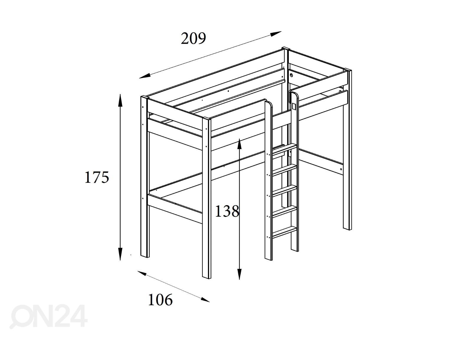 Двухъярусная кровать Robin 90x200 cm + кресло-кровать увеличить размеры