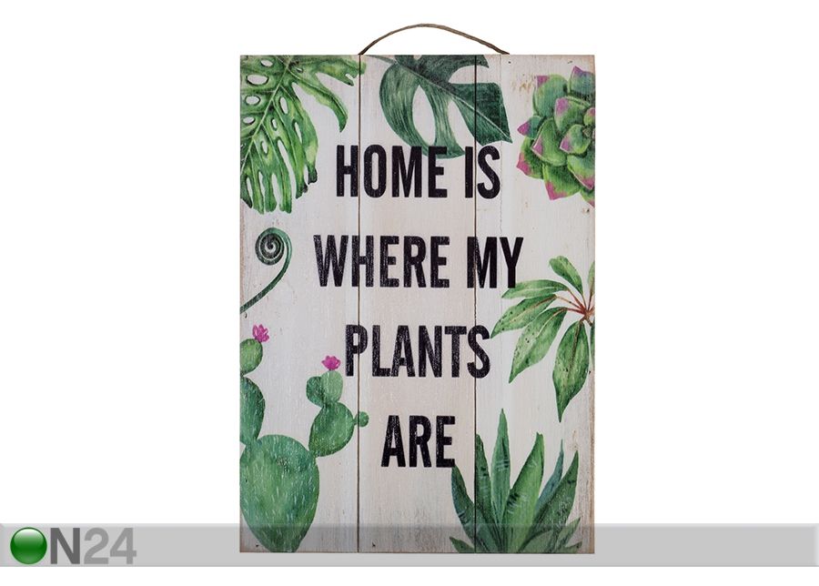 Деревянная картина Home is where my plants are 25x35 cm увеличить