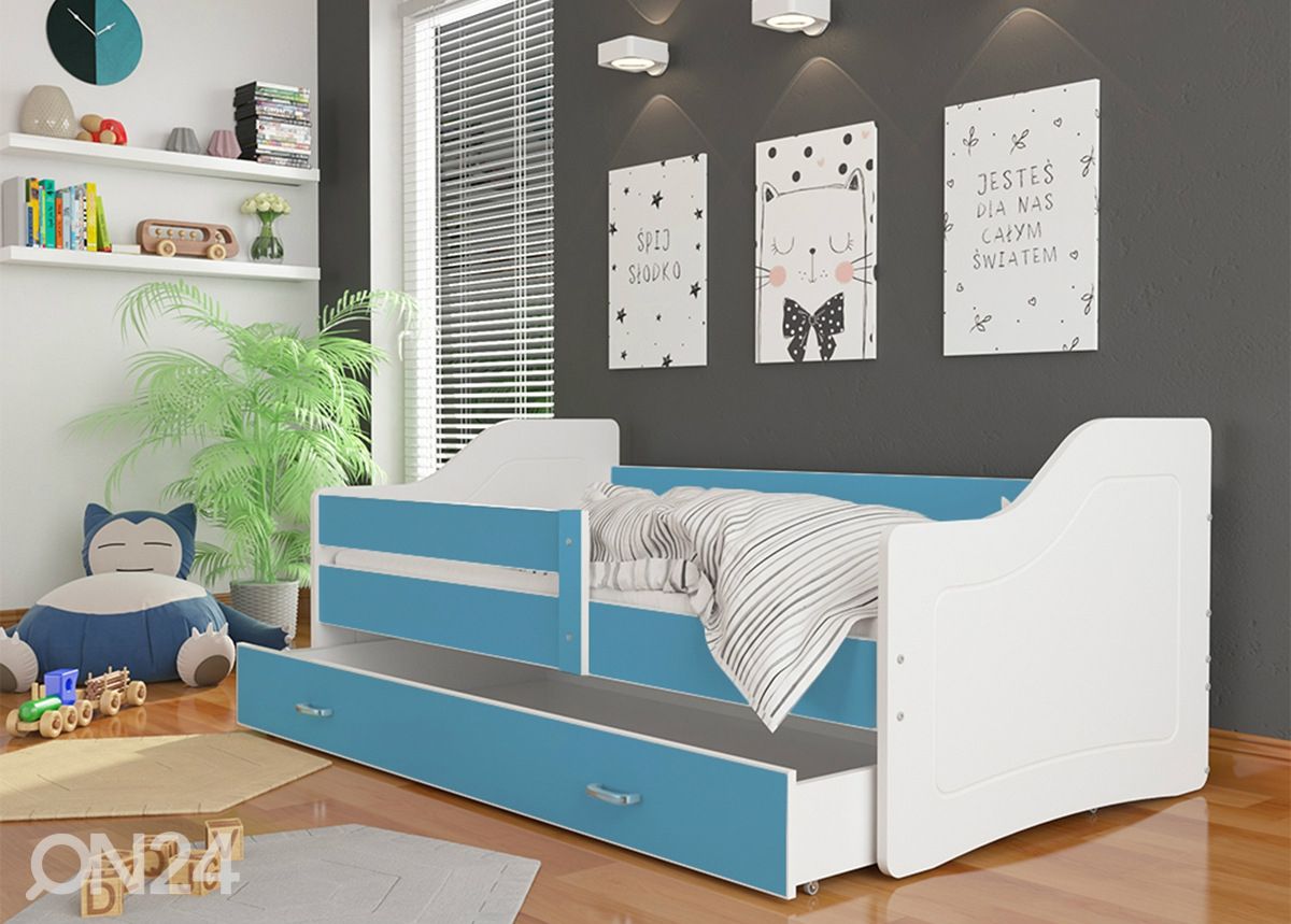 Детская кровать с ящиком + матрас 80x140 cm увеличить