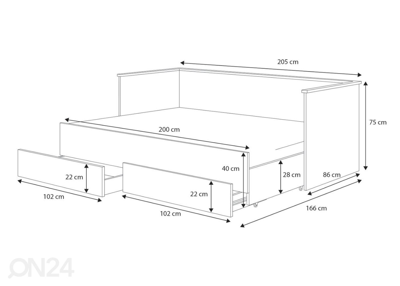 Детская кровать Heme 80/160x200 cm увеличить размеры