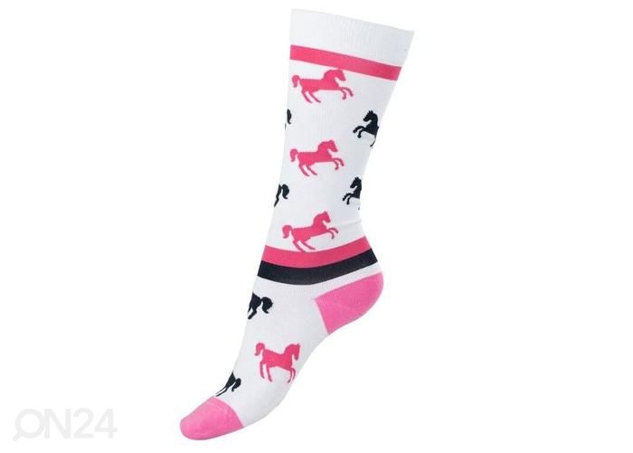 Детские носки для верховой езды jacquard knit 29-35, белый/ розовый увеличить