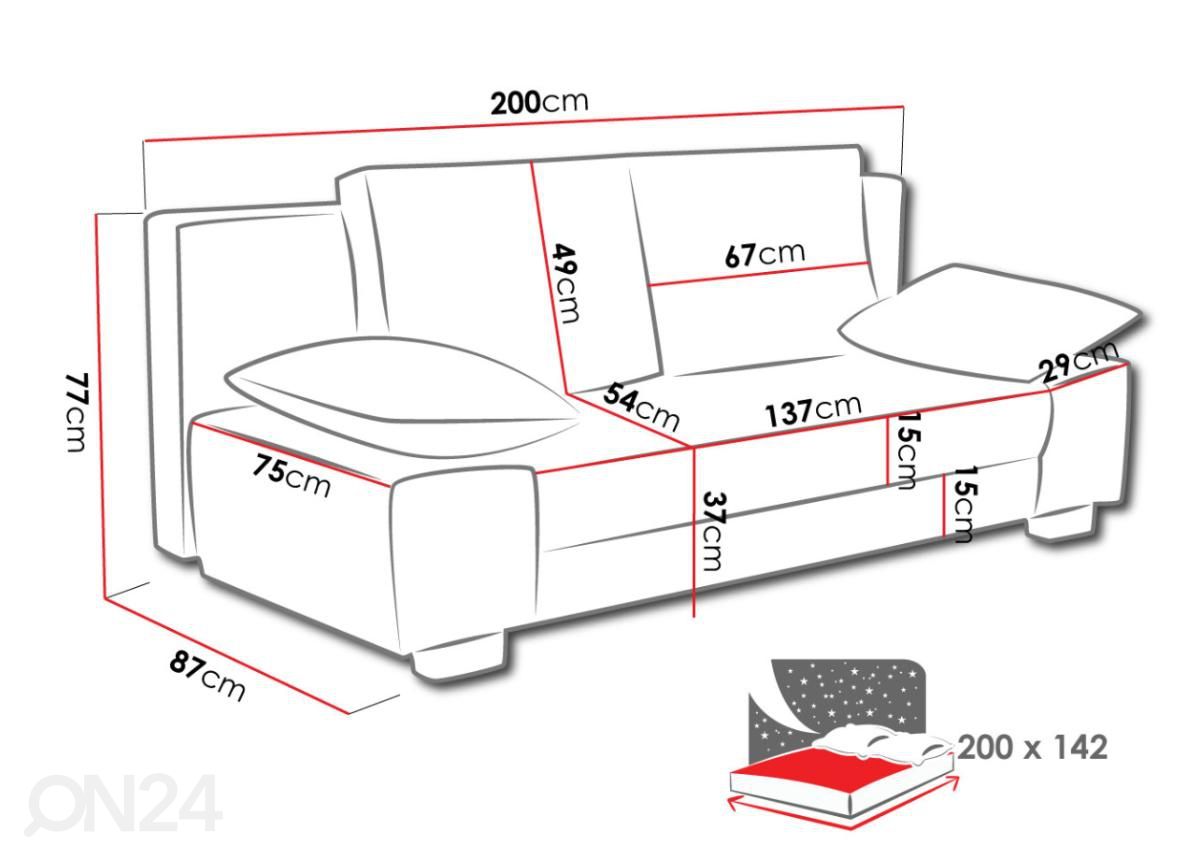 Диван-кровать с ящиком Toledo увеличить размеры