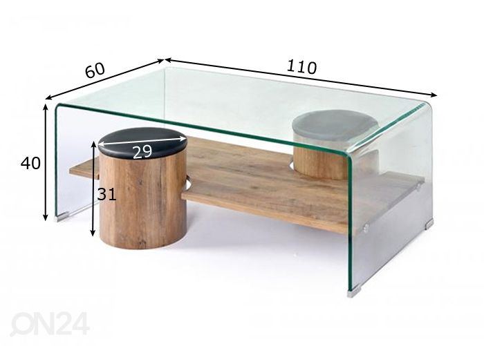 Журнальный стол Arezzo 110x60 cm увеличить размеры