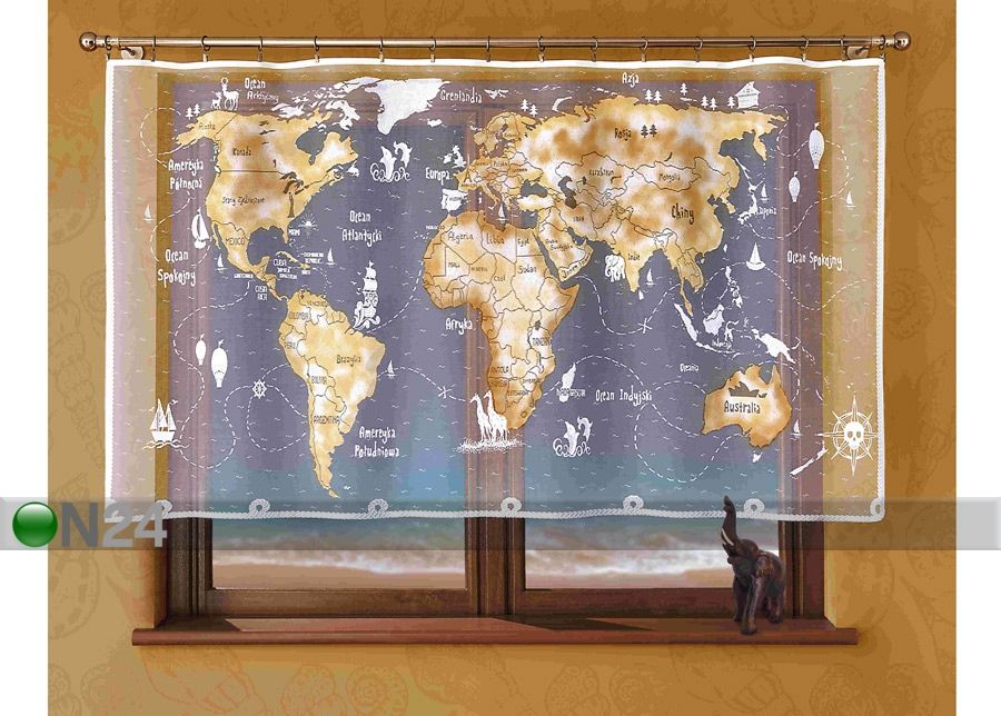 Занавеска Карта мира 215x120 cm увеличить