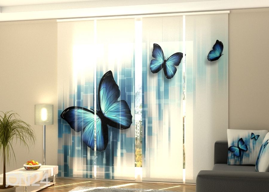 Затемняющая панельная штора Blue butterflies 240x240 см увеличить
