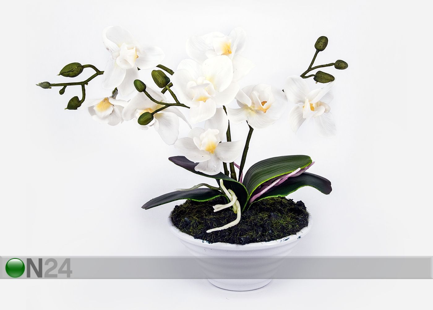 Искусственный цветок Белая орхидея h30 cm увеличить