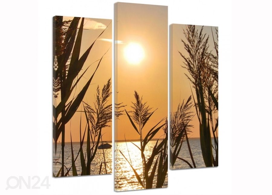 Картина из 3-частей The setting sun on the lake 3D 90x80 см увеличить