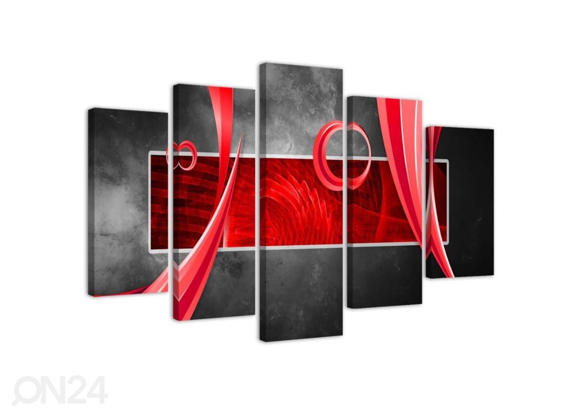 Картина из 5-частей Abstract Red Rectangle 200x100 см увеличить