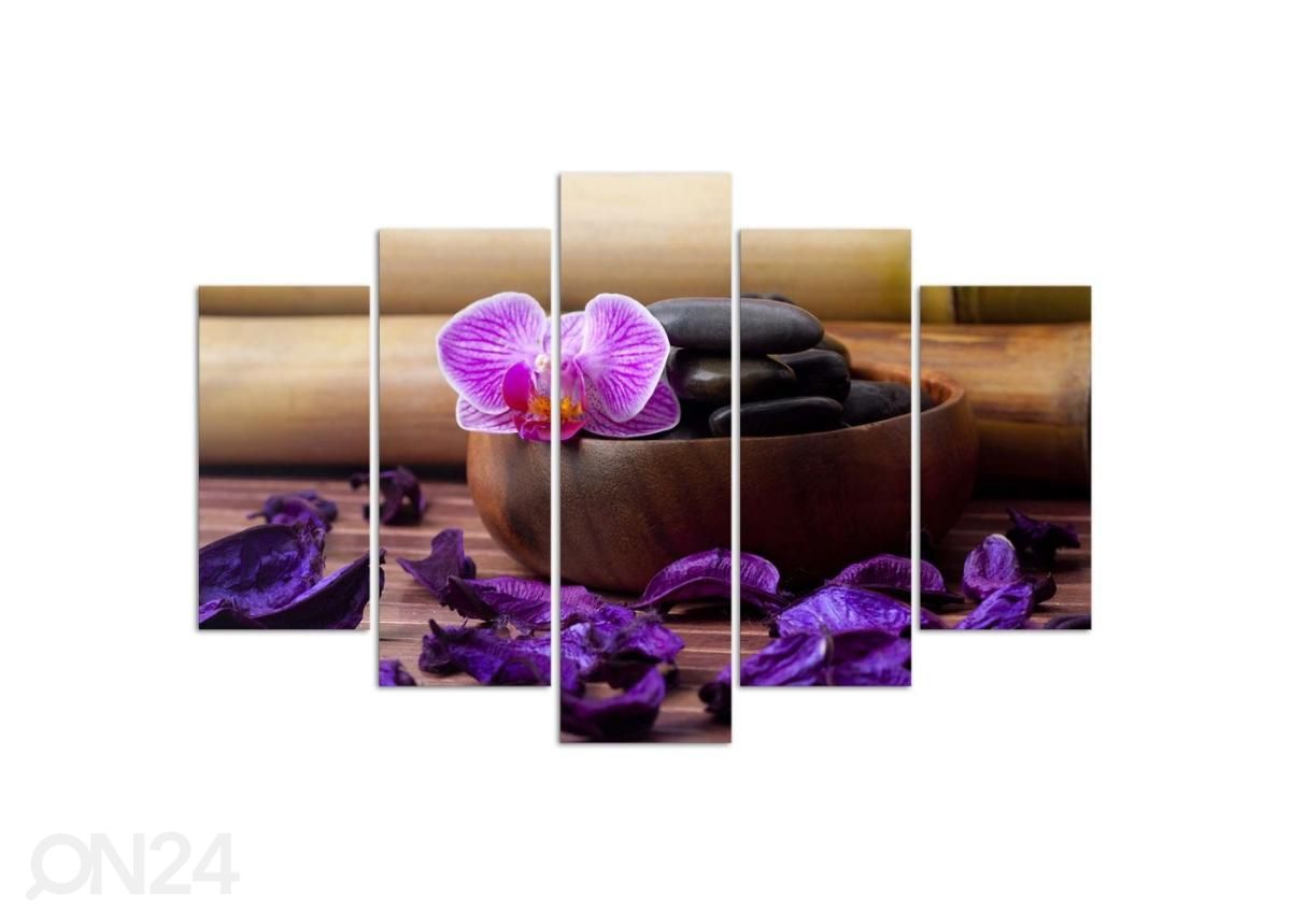 Картина из 5-частей Zen composition with pink orchid 100x70 см увеличить
