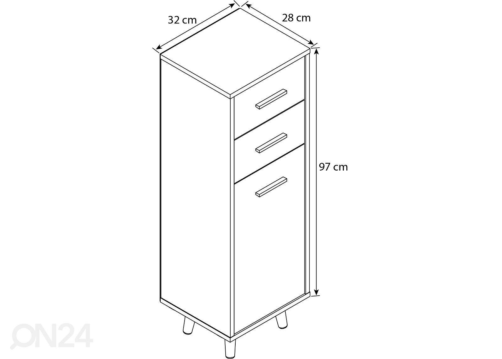 Комод Lindas 32 cm увеличить размеры