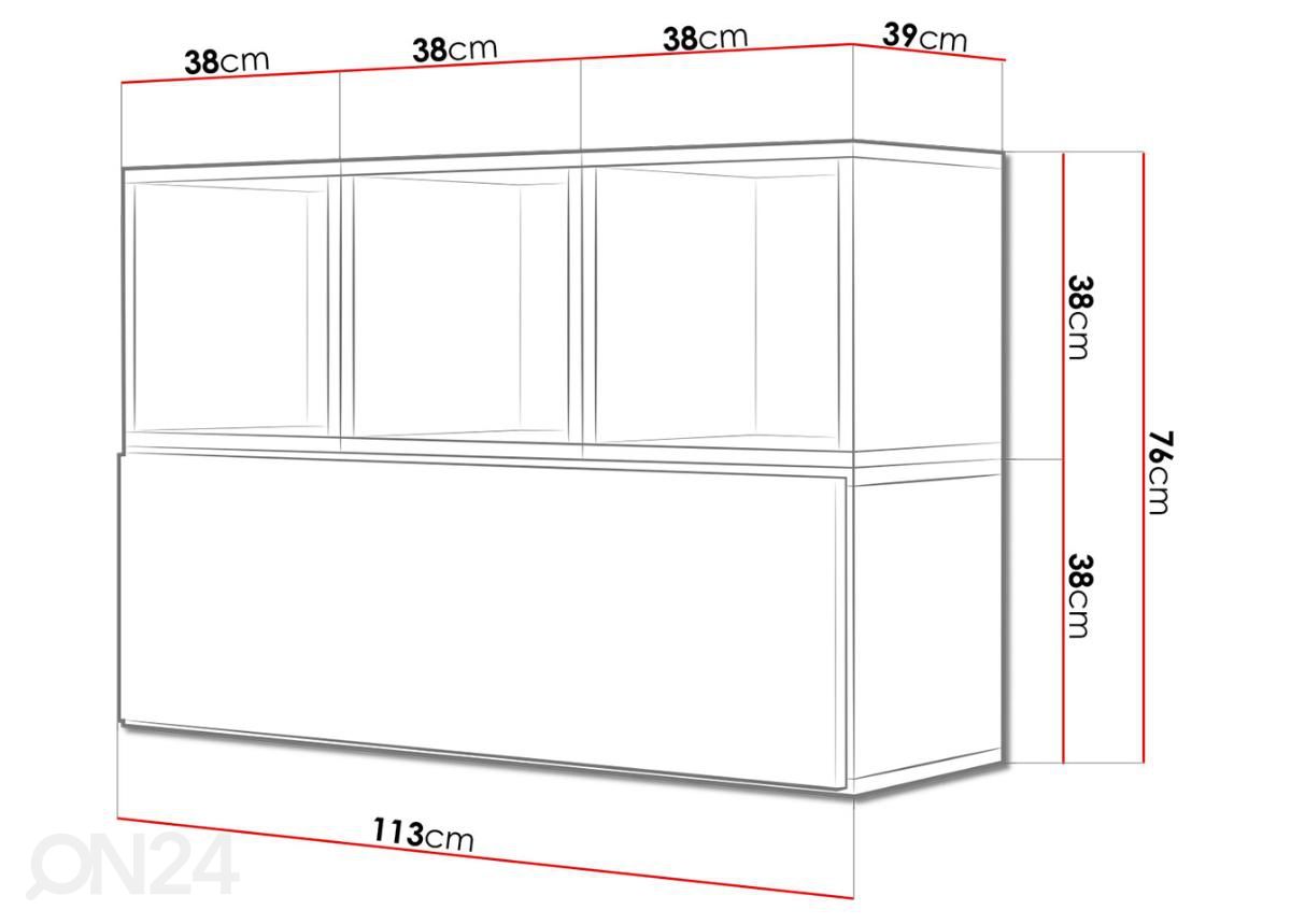 Комплект настенных полок и шкафа Roco XII увеличить размеры