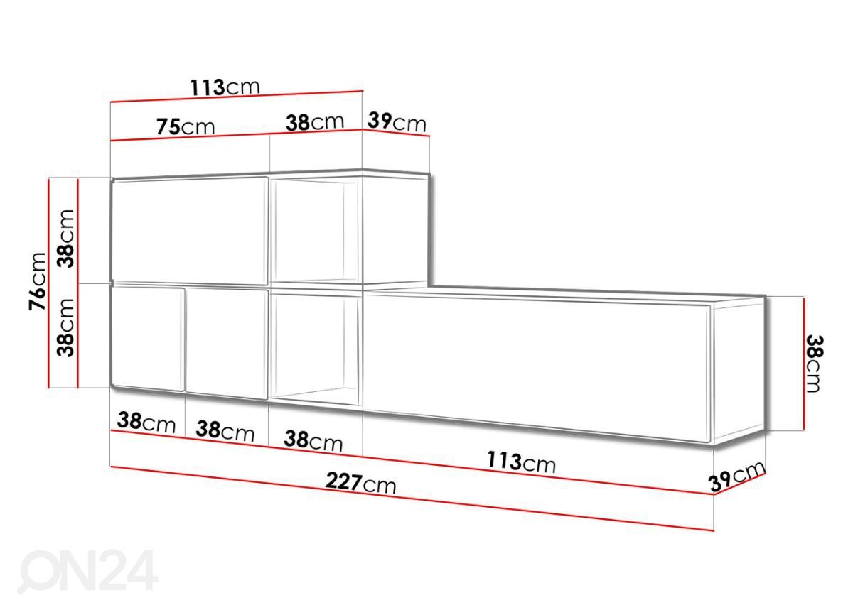 Комплект настенных шкафов и полок Roco IX увеличить размеры