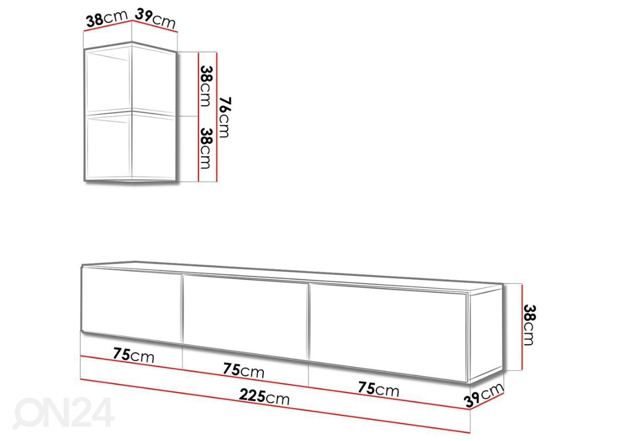 Комплект настенных шкафов и полок Roco VII увеличить размеры