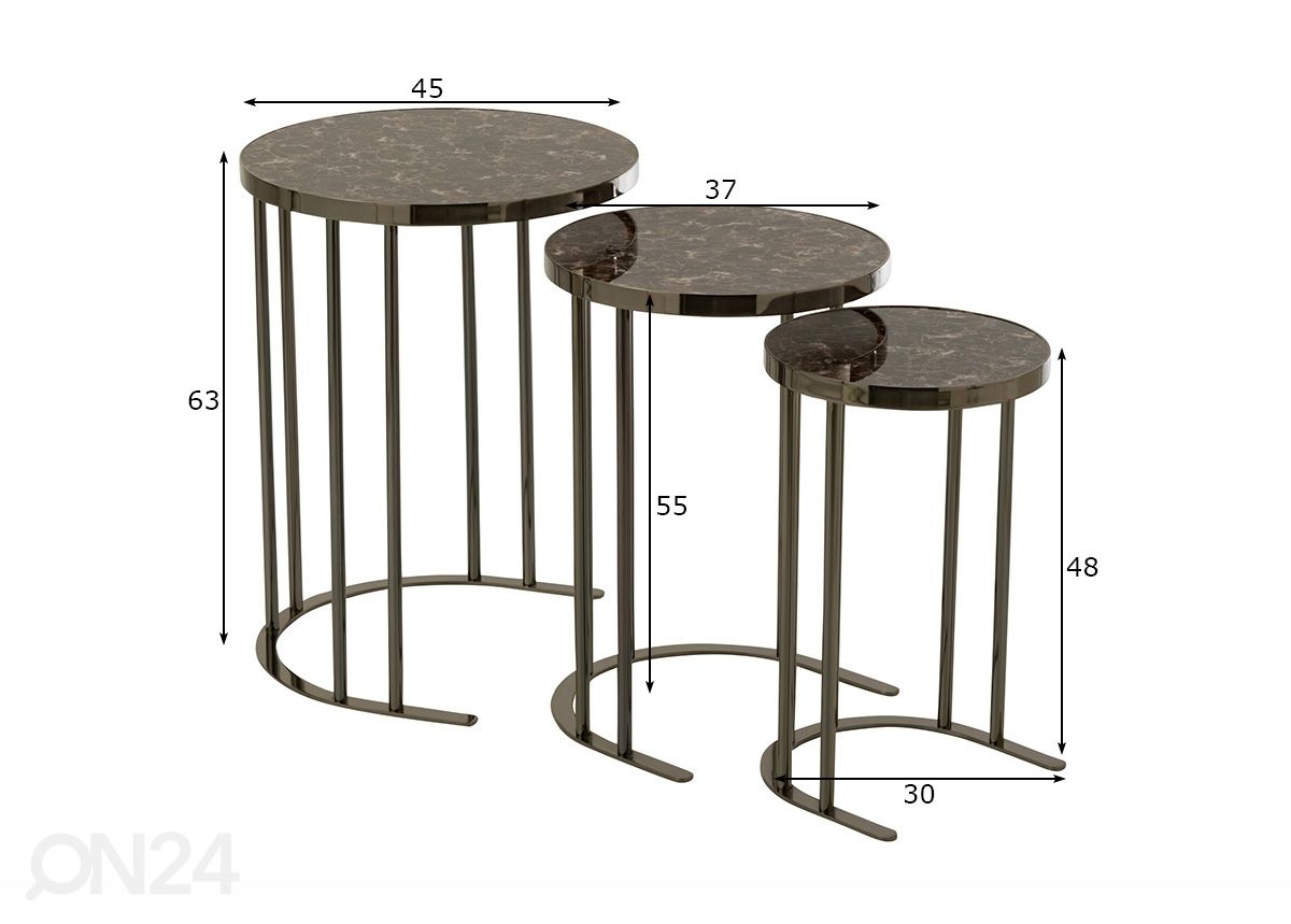 Комплект столиков Trio, 3 шт увеличить размеры