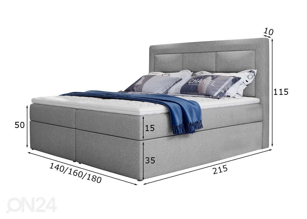 Континентальная кровать с ящиком Vivian 160x200 cm увеличить размеры