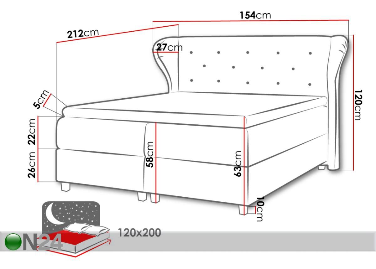 Континентальная кровать Bakarat 120x200 cm увеличить размеры