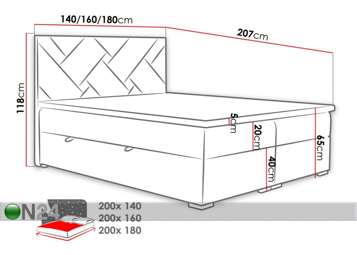 Континентальная кровать Belize 140x200 cm увеличить размеры