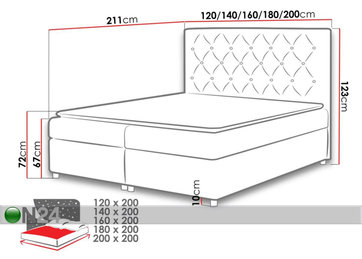 Континентальная кровать Roma 120x200 cm увеличить размеры