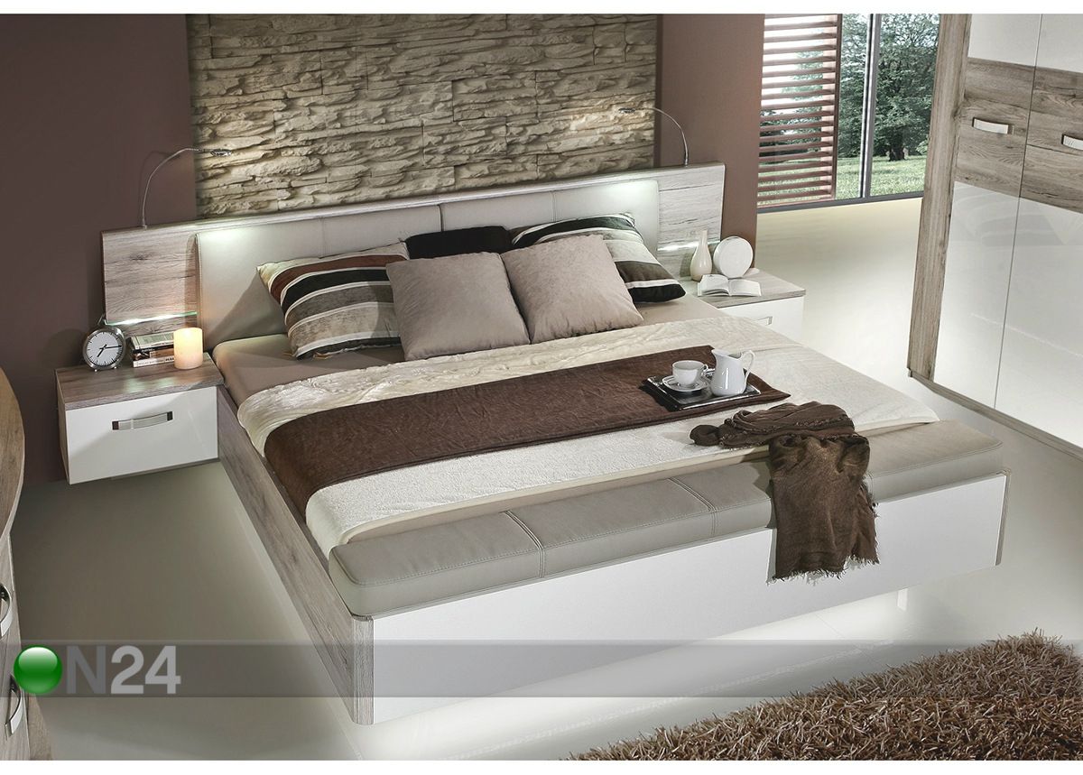 Кровать 160x200 cm + 2 прикроватные тумбы увеличить