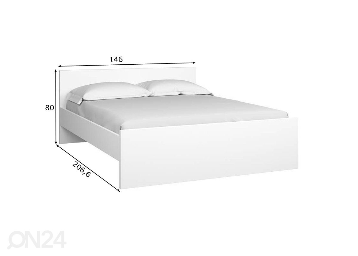 Кровать Naia 140x200 cm, белый глянцевый увеличить размеры