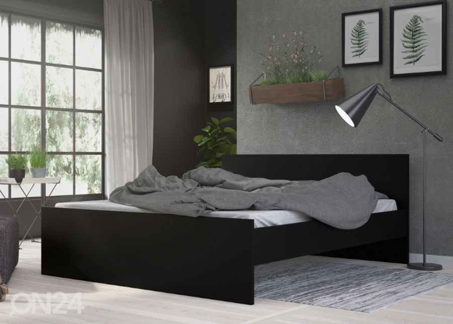 Кровать Naia 160x200 cm, чёрный матовый увеличить