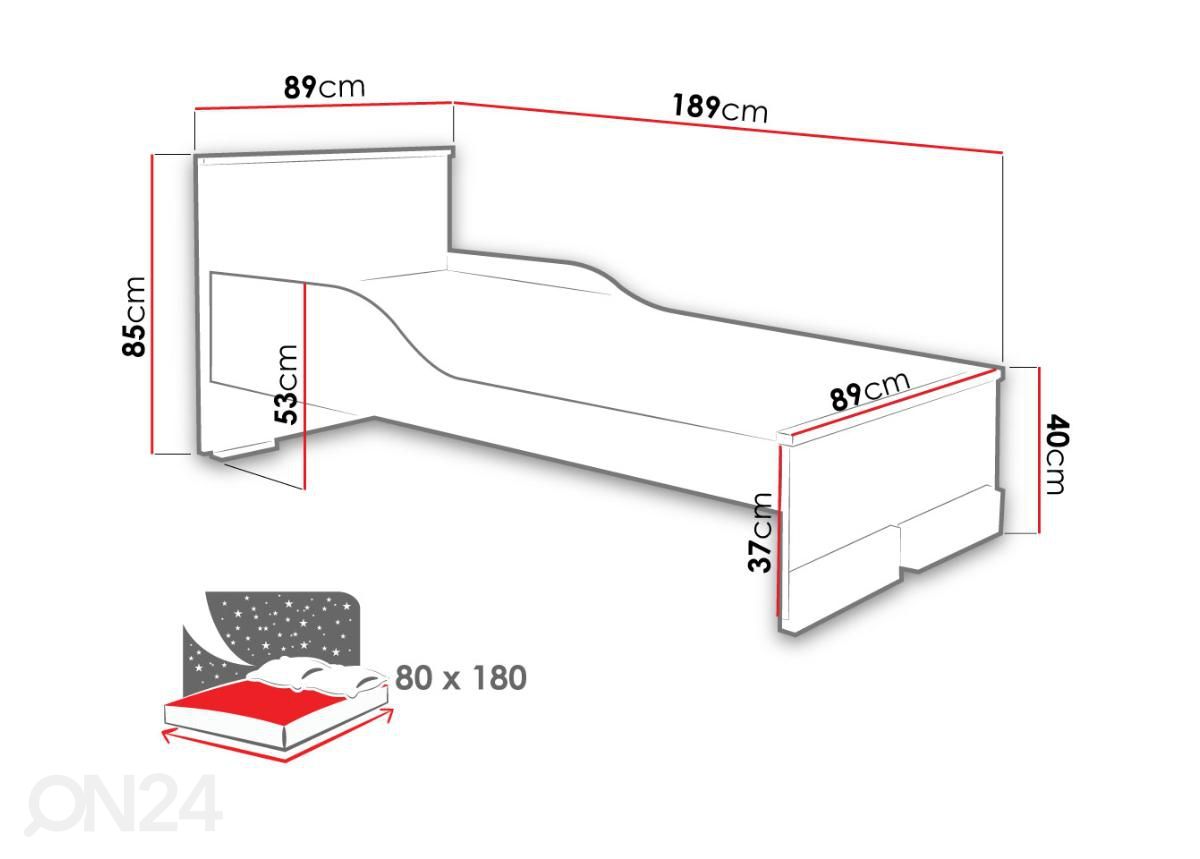 Кровать Rosa 80x180 cm увеличить размеры