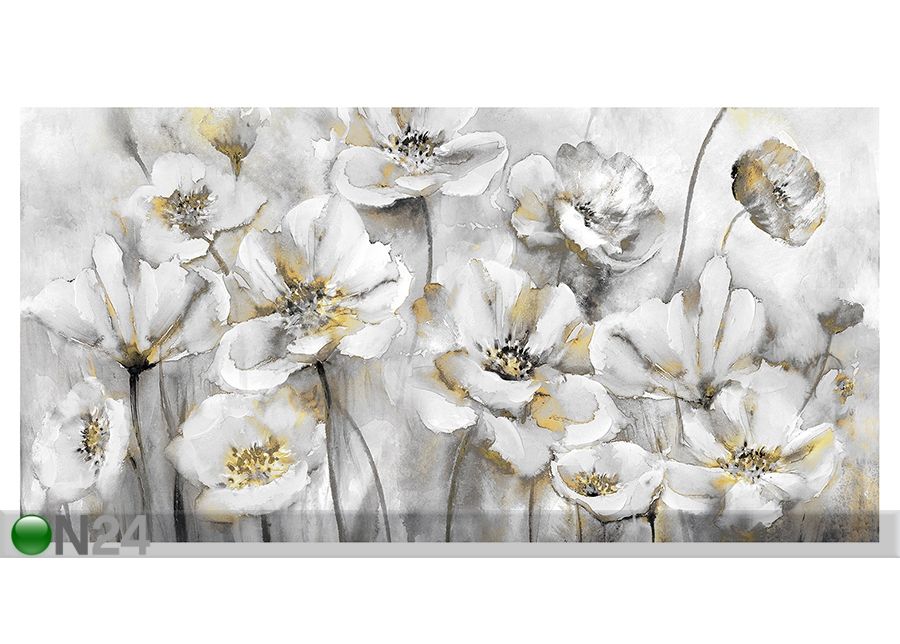 Масляная картина Белые цветы 50х100 см увеличить