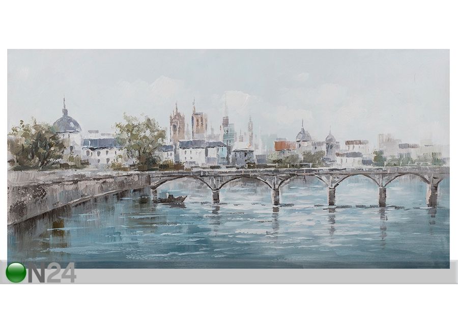 Масляная картина Город на берегу речки 70x140 cm увеличить
