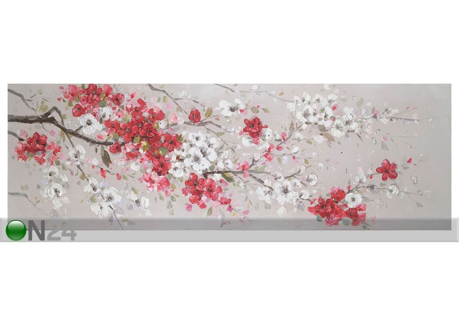 Масляная картина Красная вишня цветёт 50х150 см увеличить