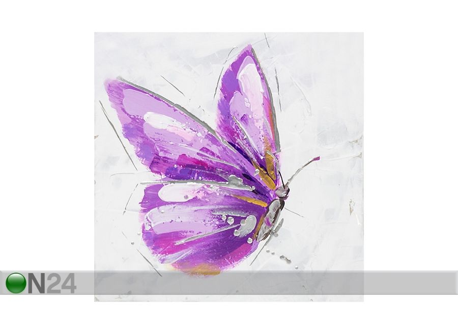 Масляная картина "Лиловая бабочка" 30x30 cm увеличить
