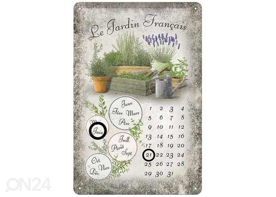 Металлический календарь в ретро-стиле Le Jardin Francais 20x30cm увеличить