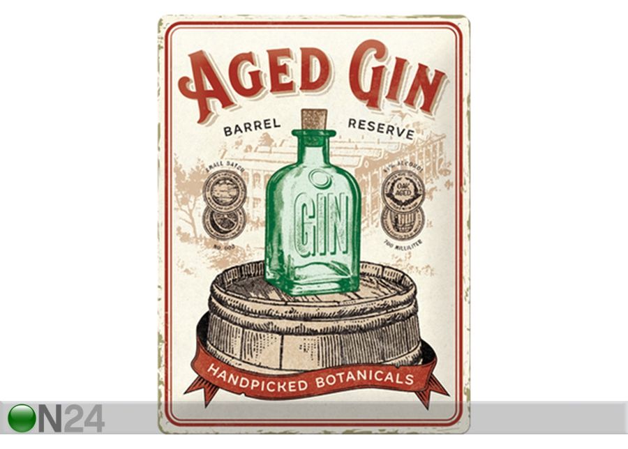 Металлический постер в ретро-стиле Aged Gin Barrel 30x40 см увеличить