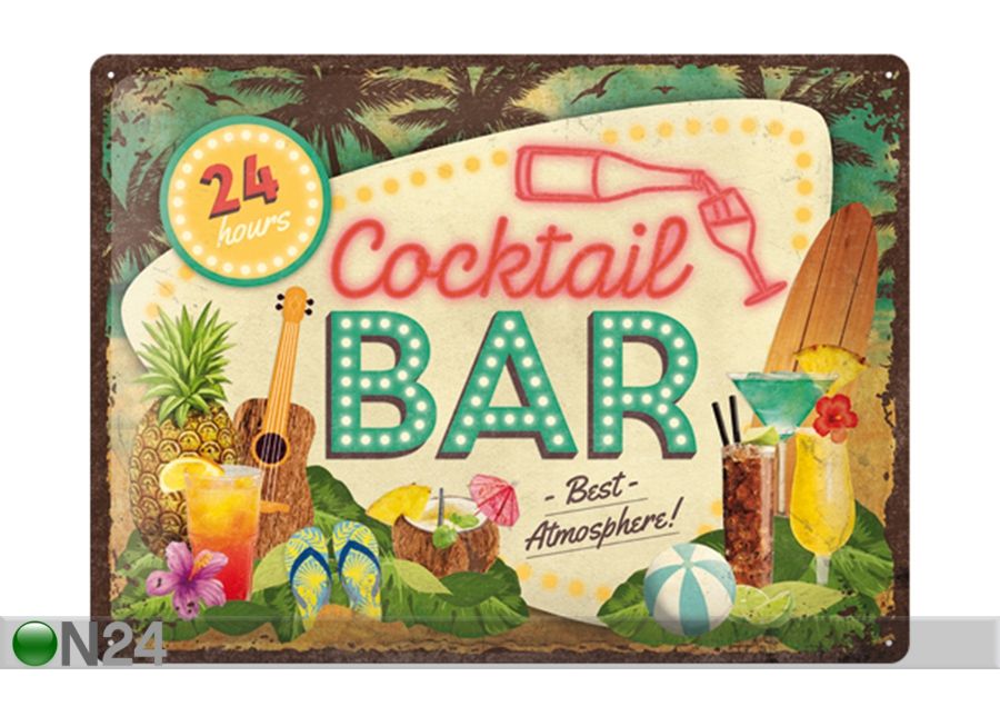 Металлический постер в ретро-стиле Cocktail Bar 30x40 см увеличить