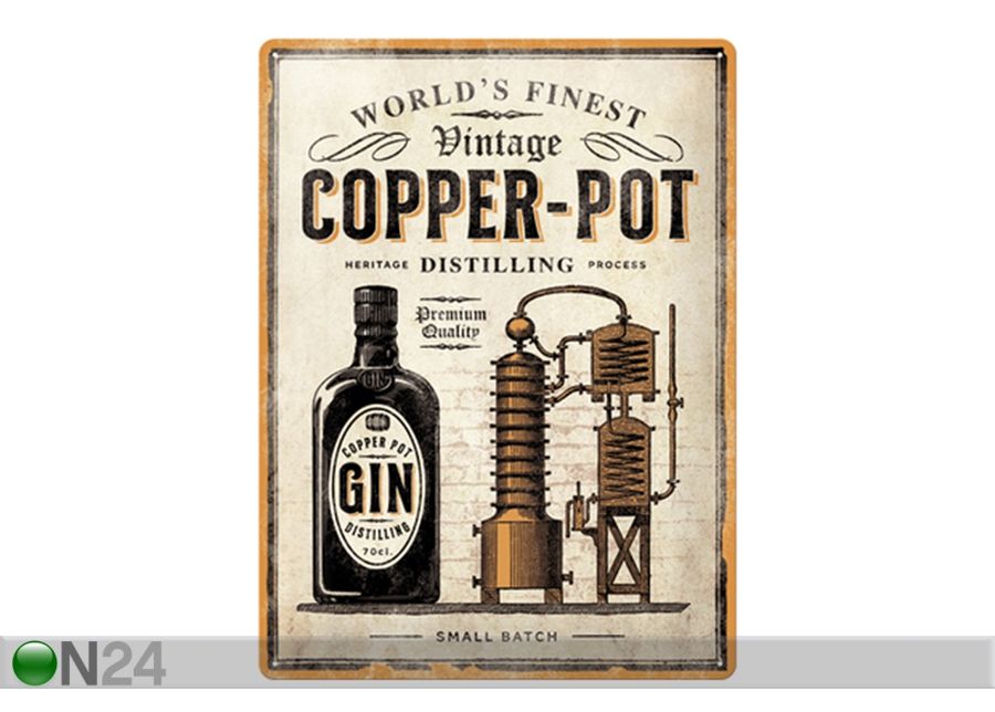 Металлический постер в ретро-стиле Copper Pot Gin 30x40 см увеличить