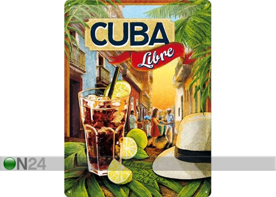 Металлический постер в ретро-стиле Cuba Libre 30x40cm увеличить