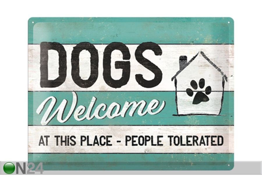 Металлический постер в ретро-стиле Dogs Welcome 30x40 см увеличить