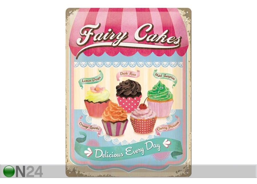 Металлический постер в ретро-стиле Fairy Cakes Delicious Every Day 30x40 см увеличить
