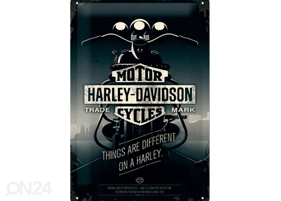 Металлический постер в ретро-стиле Harley-Davidson Things are different on a Harley 20x30 cm увеличить