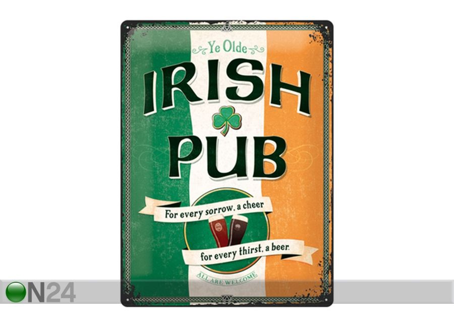 Металлический постер в ретро-стиле Irish Pub 30x40 см увеличить