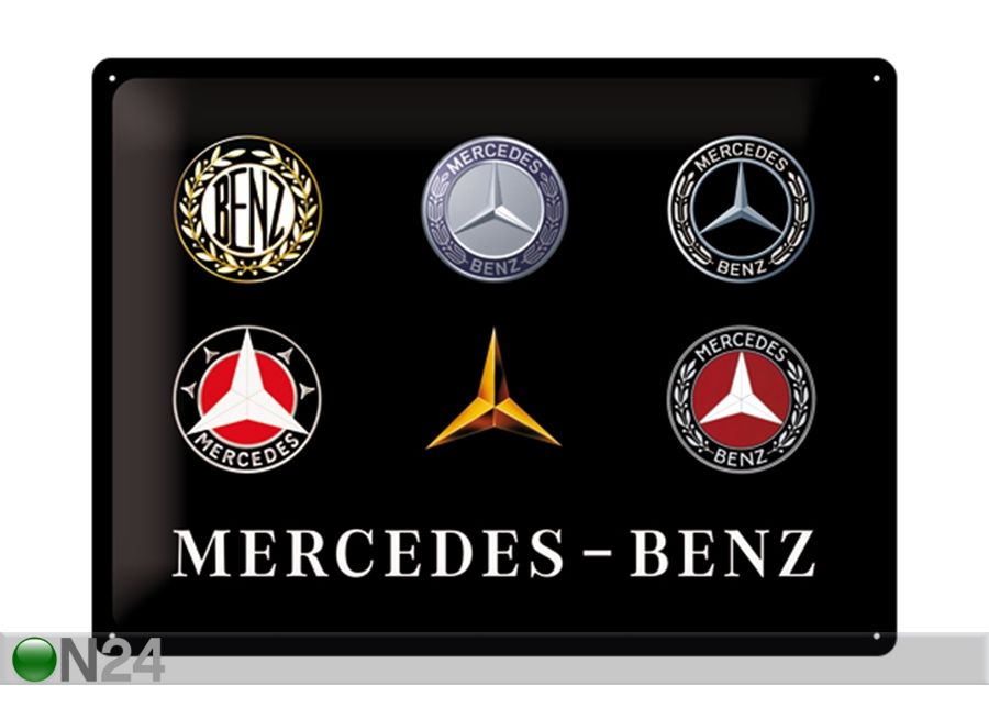 Металлический постер в ретро-стиле Mercedes-Benz logo 30x40 см увеличить