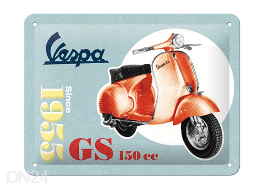 Металлический постер в ретро-стиле Vespa GS 150 Since 1955 15x20 см увеличить