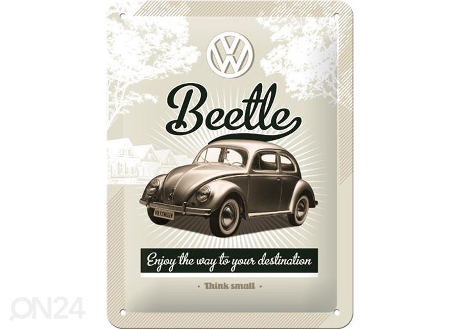 Металлический постер в ретро-стиле VW Beetle 15x20 см увеличить