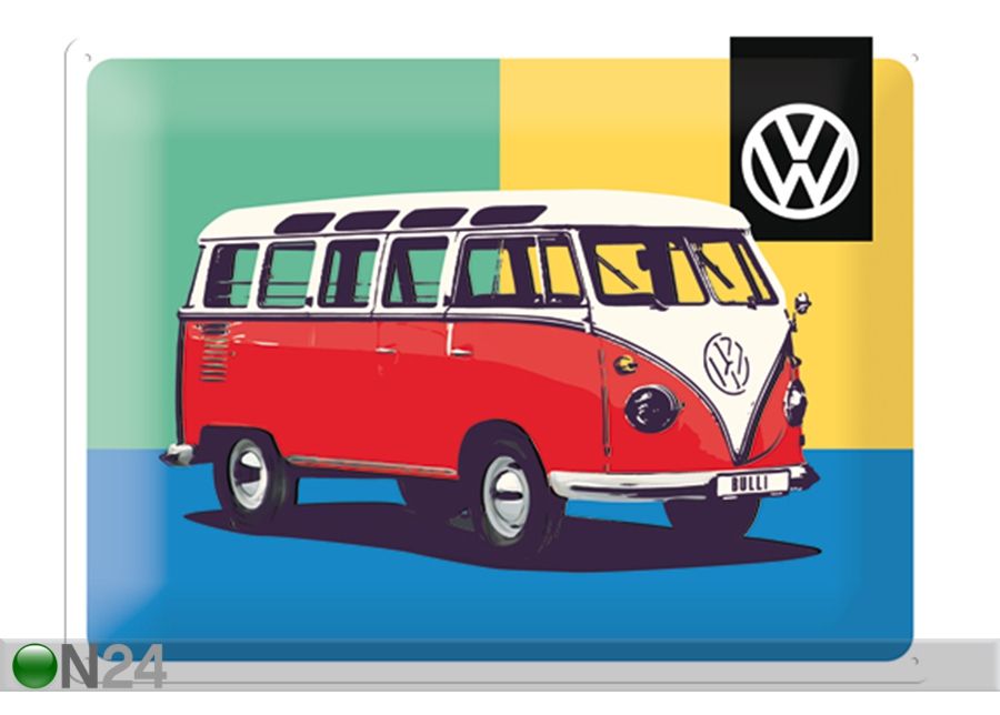 Металлический постер в ретро-стиле VW Bulli Pop Art 30x40cm увеличить