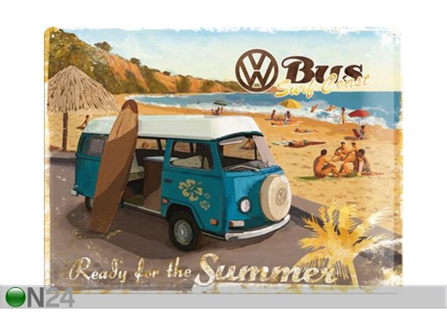Металлический постер в ретро-стиле VW Bus Ready For The Summer 30x40 см увеличить