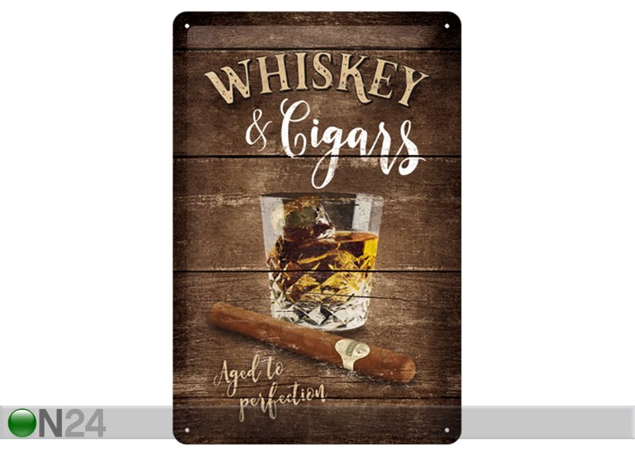 Металлический постер в ретро-стиле Whiskey & Cigars 30x40 cm увеличить