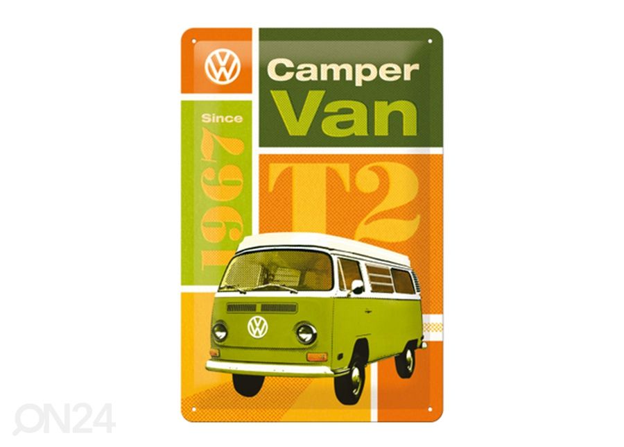 Металлический постер WV T2 Camper Van 20x30 см увеличить
