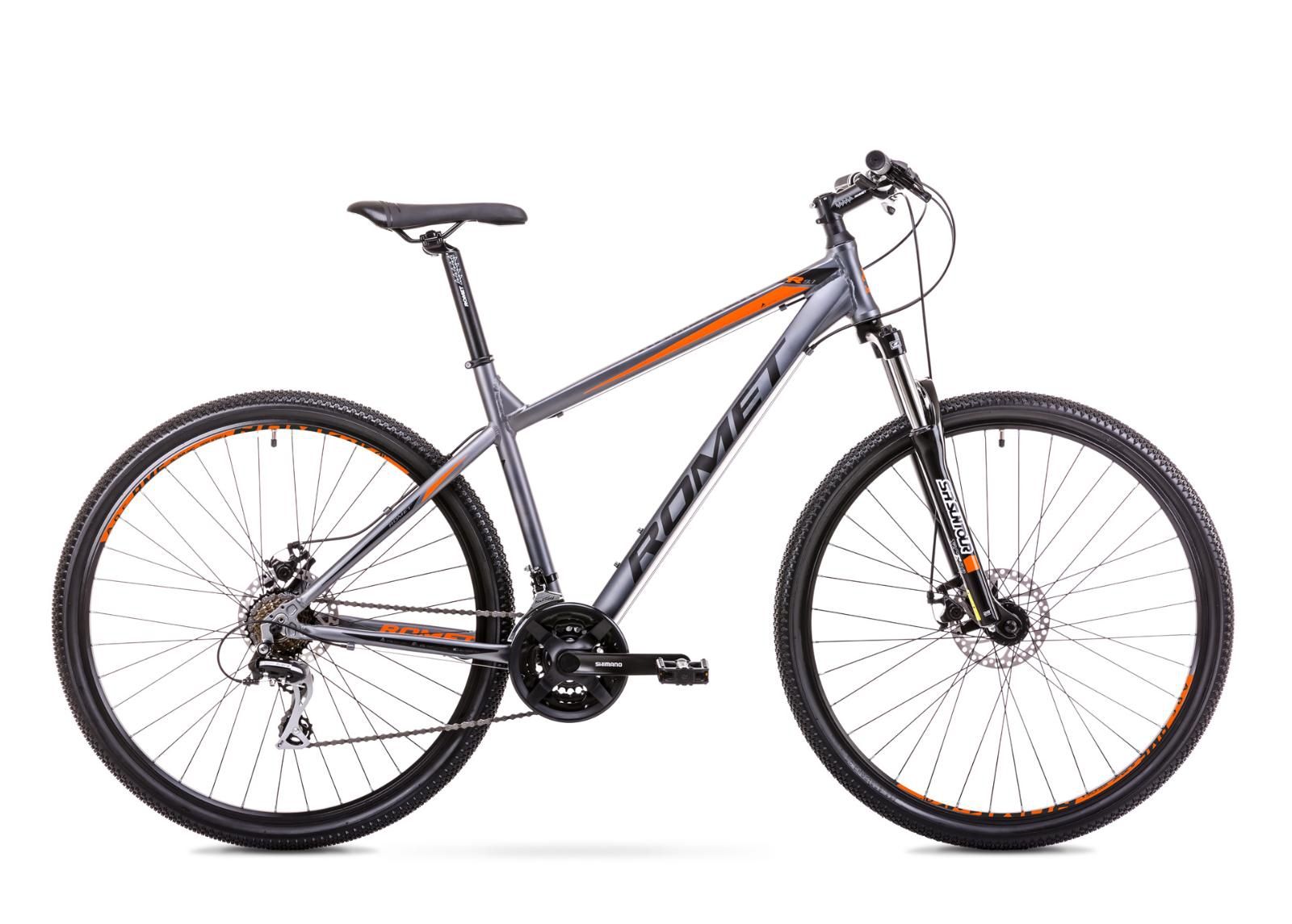 Мужской горный велосипед 17 M Rower ROMET RAMBLER R9.1 графитовый/оранжевый увеличить