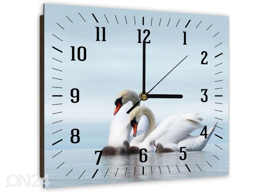 Настенные часы с изображением Swan family увеличить